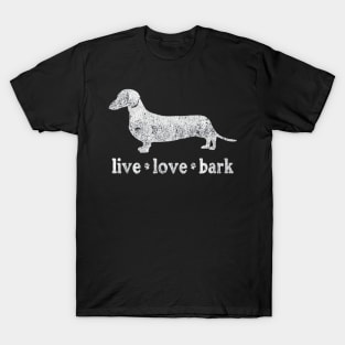 Retro Dachshund Live Love Bark T-Shirt